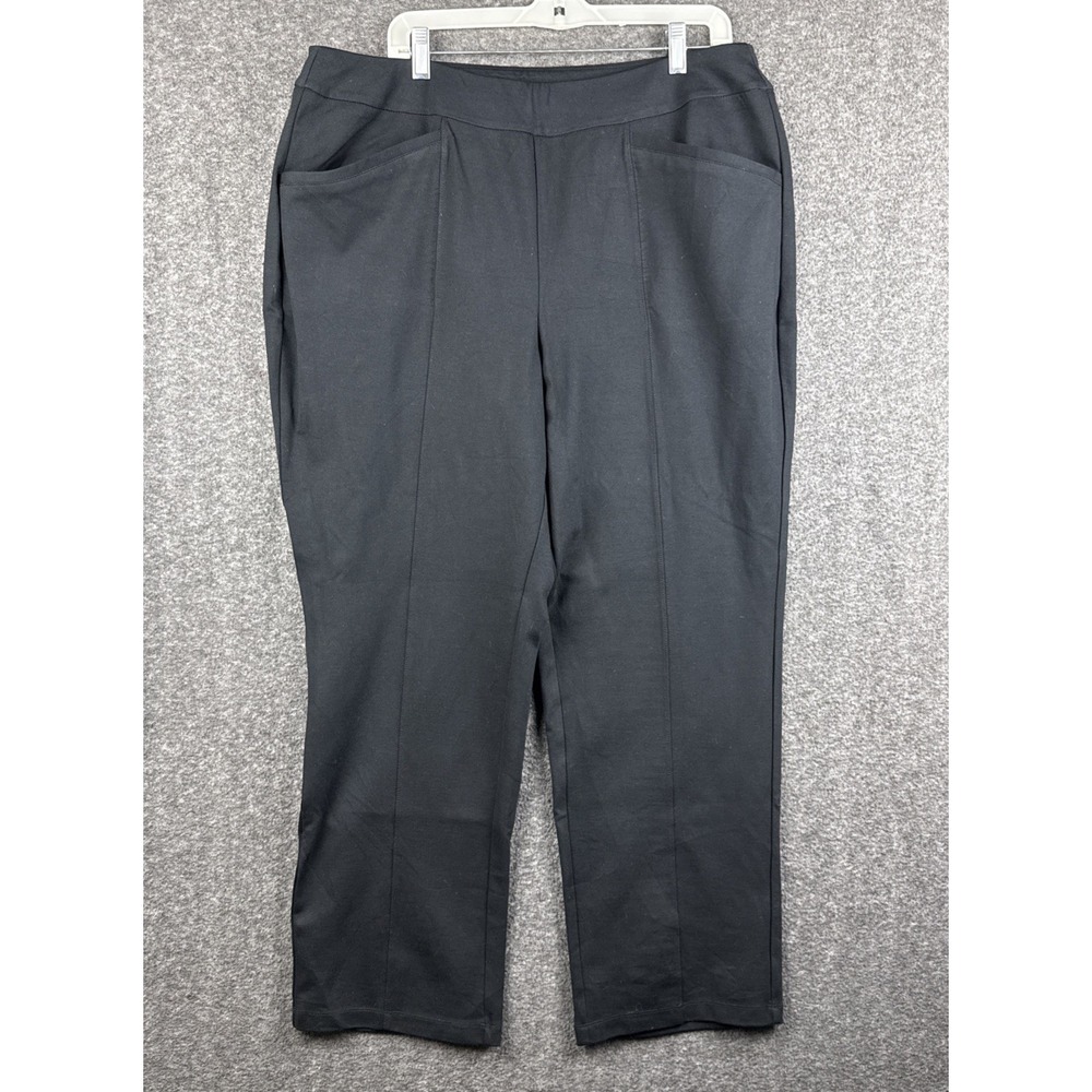 Cato Pull On Black Dress Pants Womens Plus Size 18/20WP Petite Office Business‎